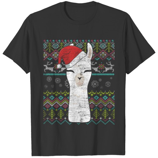 Llama Ugly Christmas Xmas Animals Cute Animal Gift T Shirts