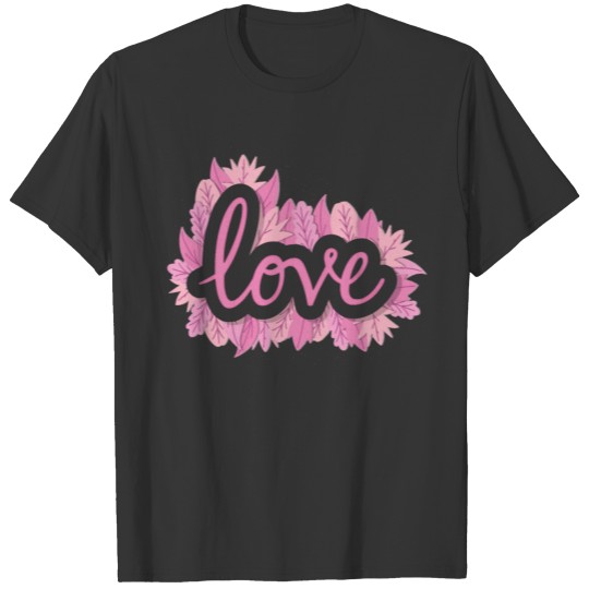 Beautiful Valentine's Day cute pink love word T-shirt