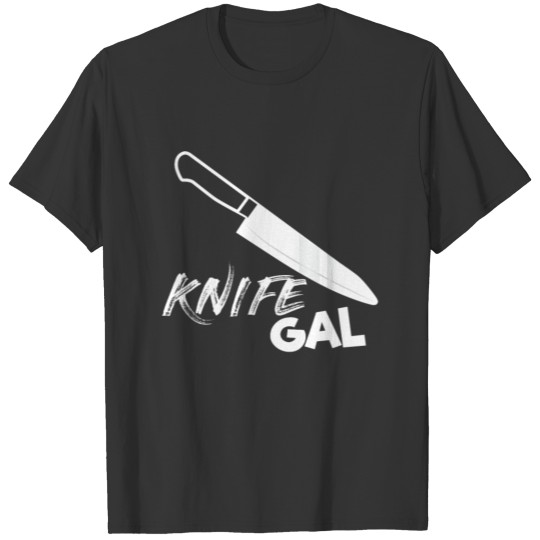 KNIFE GAL CHEF COOKING GIRL WOMEN VINTAGE GIFT T Shirts