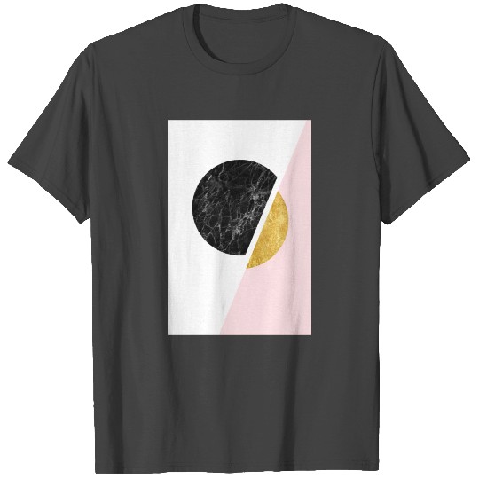 Modern Scandinavian Minimalist Black And Gold Art T Shirts