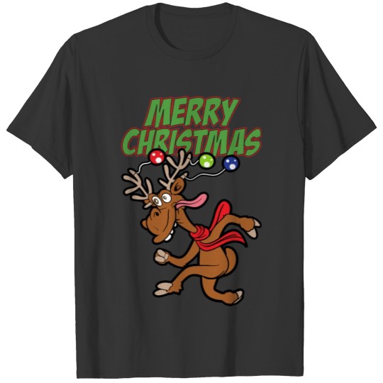 Funny Cool Cute Reindeer Christmas Xmas T-shirt