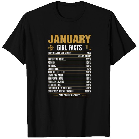 January Scorpio Girl Facts T Shirts