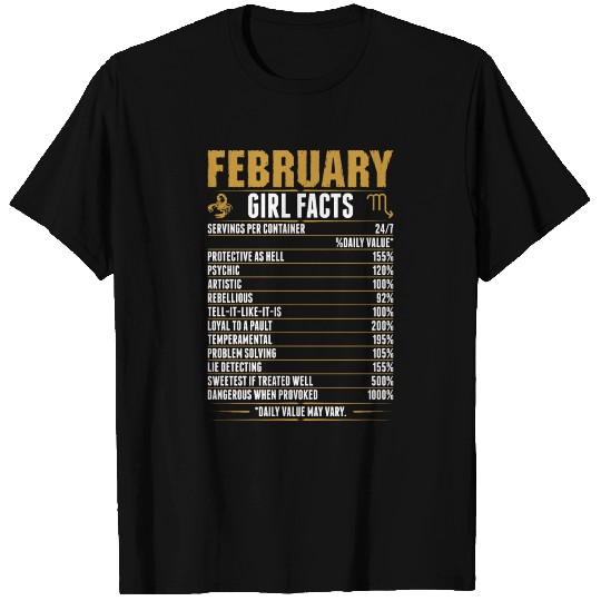 February Scorpio Girl Facts T Shirts