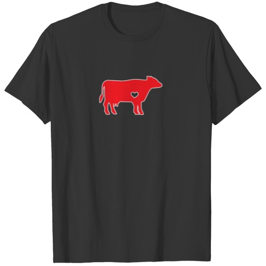 I Love Cows Cute Cattle Bovine Farmer Rancher Red T Shirts
