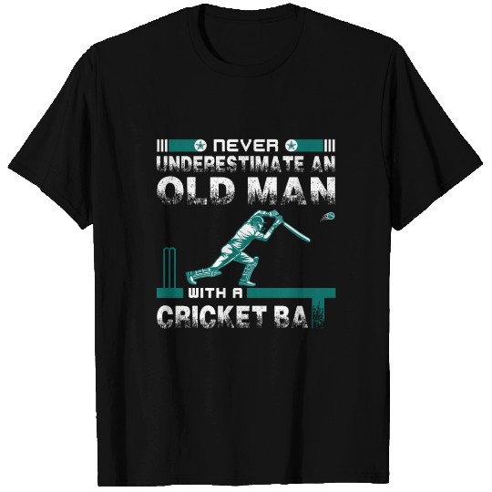Never Underestimate An Old Man With A Cricket T Shirts
