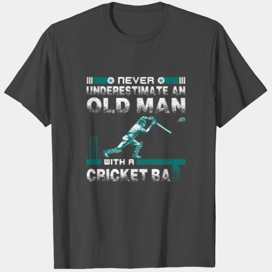 Never Underestimate An Old Man With A Cricket T Shirts