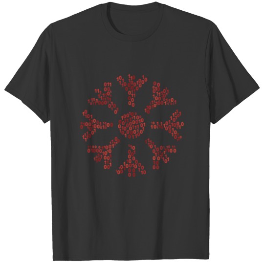 Binary Snow Wordcloud (red) T-shirt