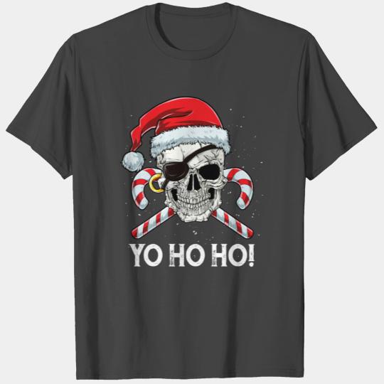 Santa Pirate T Shirts Christmas Jolly Roger Skull