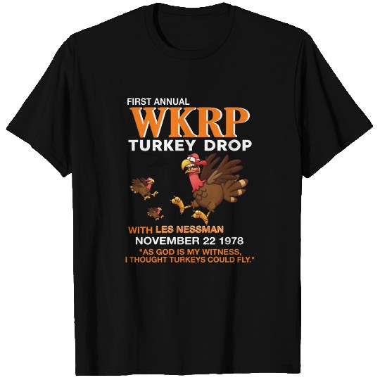 Thankgiving First Annual WKRP Turkey drop T Shirts