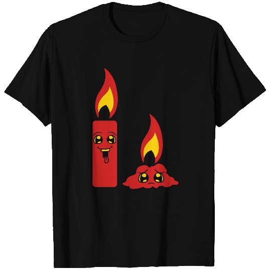 2 candles team couple funny sad burned comic carto T Shirts