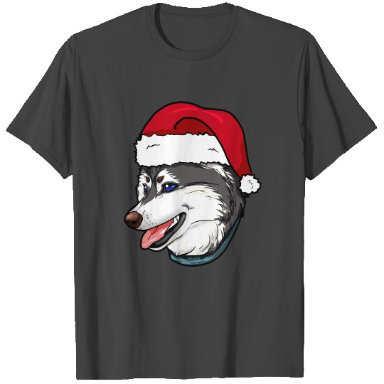 Siberian Husky Huskie Christmas Hat Present T Shirts