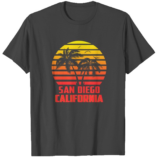 Surfing San Diego California T Shirts Retro Surfer