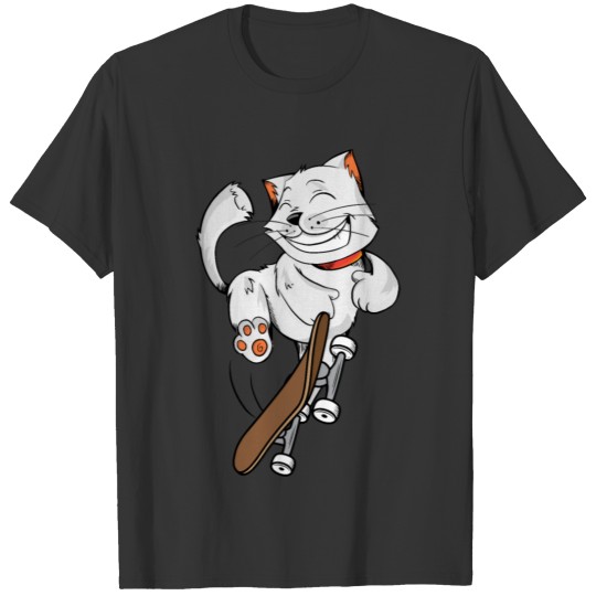 Cat with skateboard T-shirt
