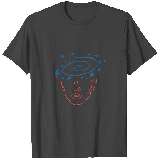 Psychedelic Galaxy Head T Shirts