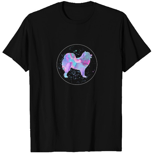 Samoyed Dog Watercolor Artwork T Shirts
