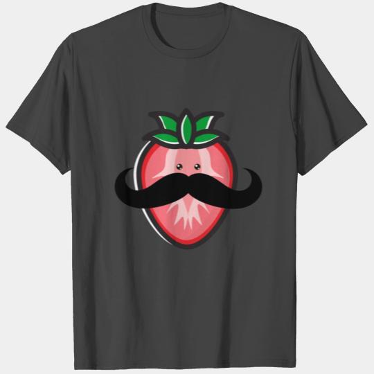 Mustache Strawberry T Shirts
