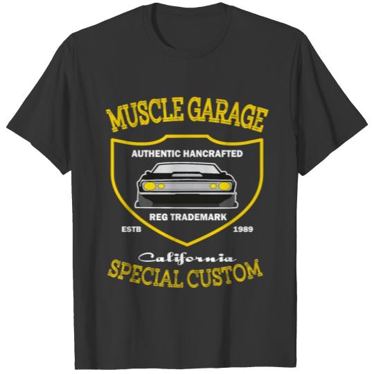 Unleash your strength with this "Muscle Garage" T-shirt