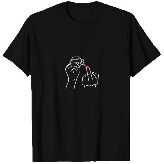 Middle Finger Nail Polish T Shirts