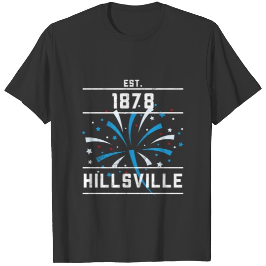 Hillsville Virginia Red White And Blue Fireworks T-shirt