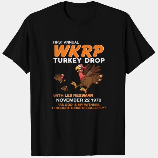 Thankgiving First Annual WKRP Turkey drop with les T Shirts