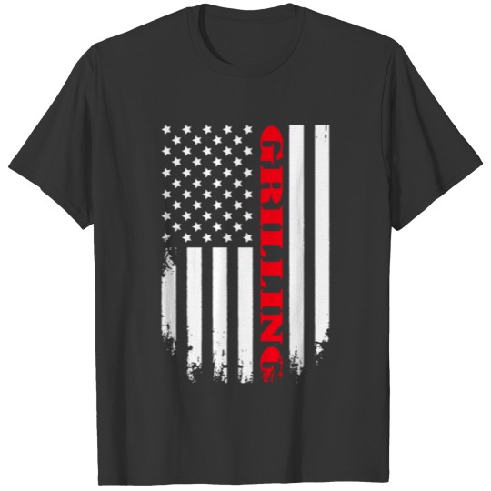 Patriotic Grilling Player - Flag T Shirts