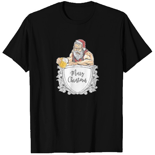 Bad Santa Merry Christmas Beer T Shirts
