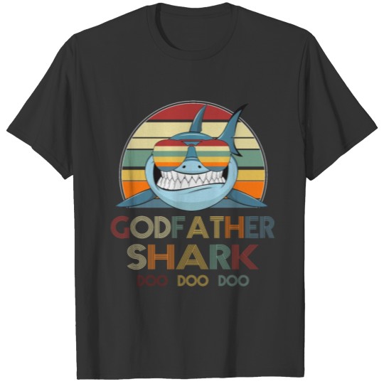 Retro Vintage Godfather Shark T Shirts gift for dad