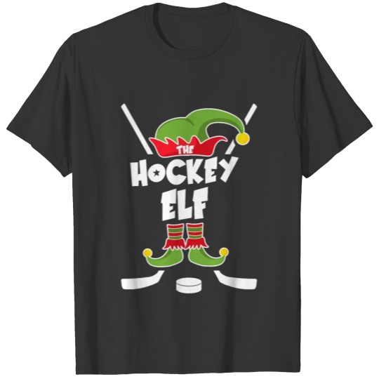 Ice Hockey Elf Gift Christmas Pyjama Costume T Shirts