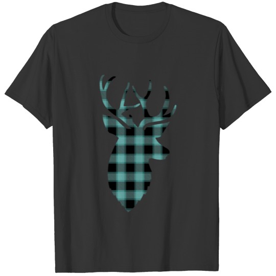 reindeer blue plaid for new year 2019 T Shirts