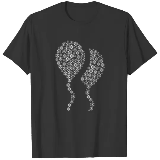 Snow Wordcloud of a balloon form (white) T Shirts