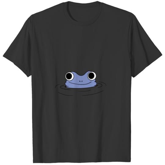 cute blue frog Cartoon Sea Lake Gift Present T-shirt