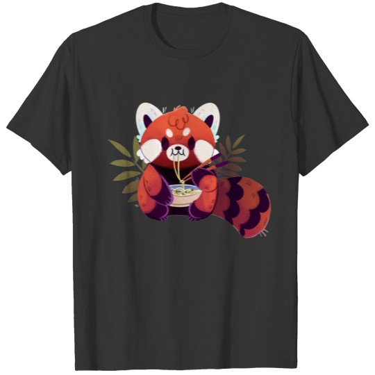 Red Panda Eating Ramen T Shirts