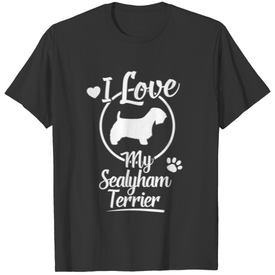 I Love Sealyham Terrier Dog Owner Gift Heart Paw T-shirt