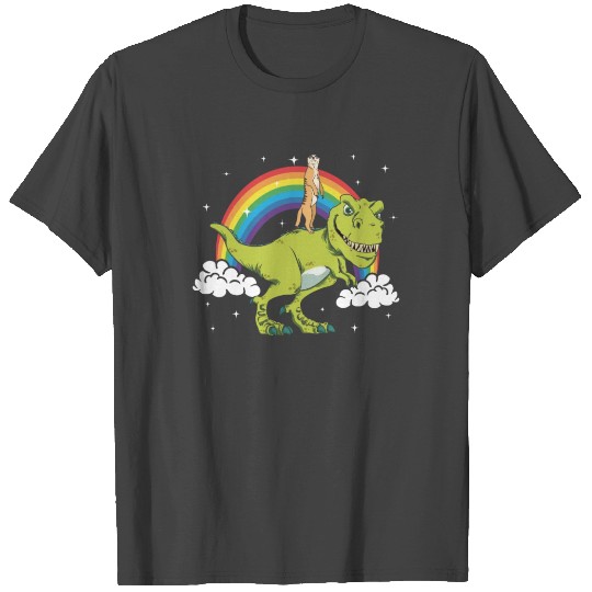 Meerkat T-Rex Dinosaur Tyrannosaurus Gift Present T Shirts