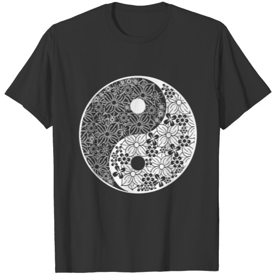 Fancy Yin Yang Floral Design T Shirts For Men and