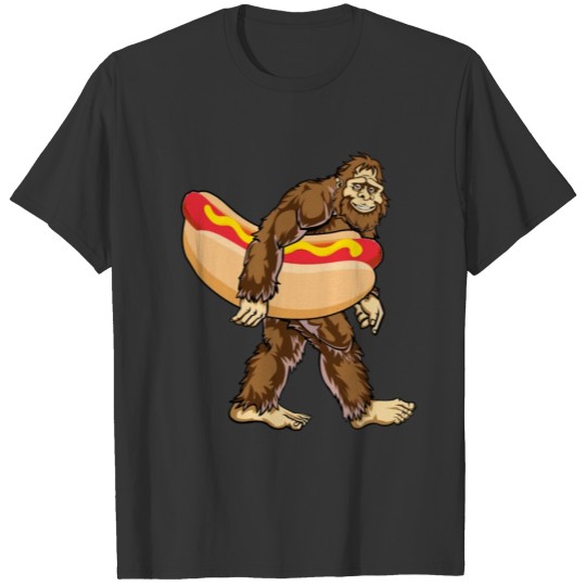 Bigfoot Hunter Hotdog Cheese Bun Sweet Rolls T-shirt