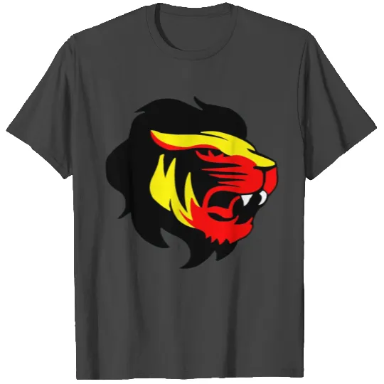 Lion-Design in Black-Red-Yellow T Shirts