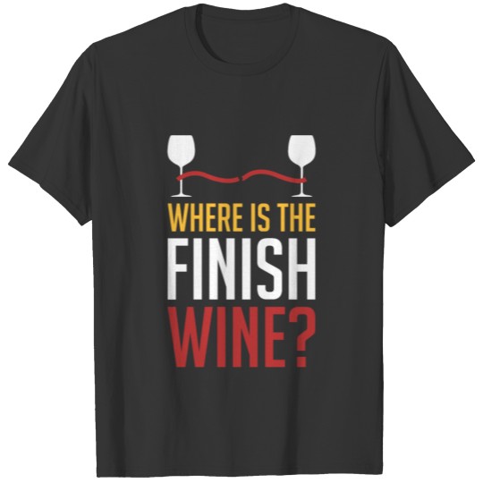 Funny Running Jogging Marathon Wine Gift T-shirt
