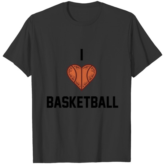 I love basketball sports gift idea black T-shirt