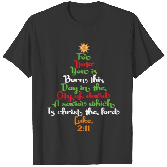 Bible verse as Christmas tree Christmas giftidea T Shirts