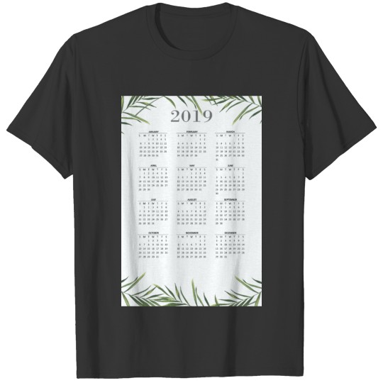 Calender 2019 botanic T-shirt