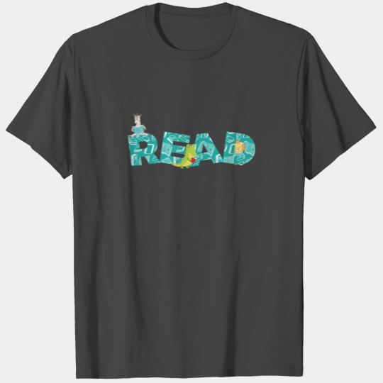 Read Patterned Book Letters Readers Birthday T Shirts