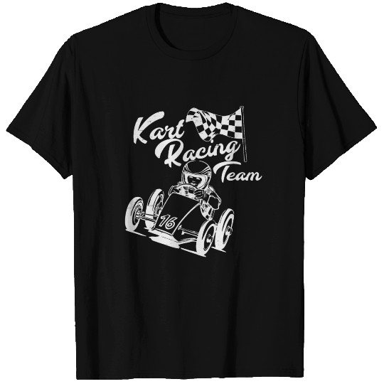 Kart Race Racing Team Team GoKart goal flag T Shirts
