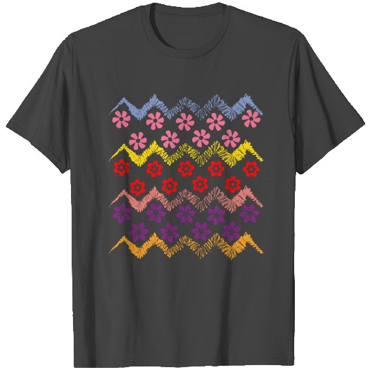 Rose and zig zag T Shirts
