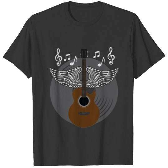 Acoustic Guitar With Angel Wings Guitar Player T-shirt