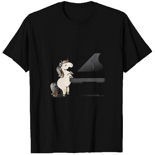 Unicorn plays piano - funny unicorn instrument T Shirts