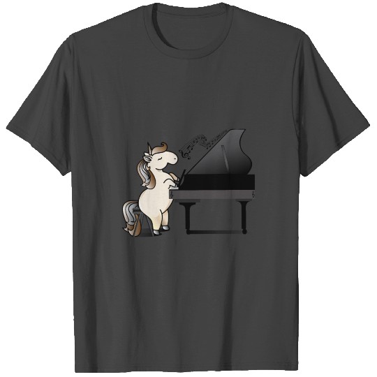 Unicorn plays piano - funny unicorn instrument T Shirts