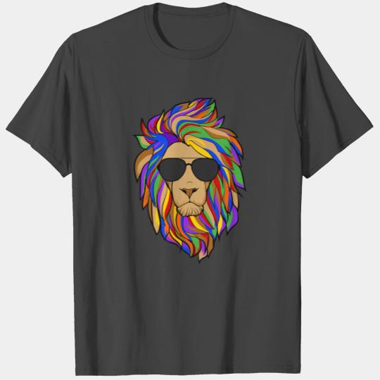 Lion with Rainbow Mane - Cool Wild Animal T Shirts