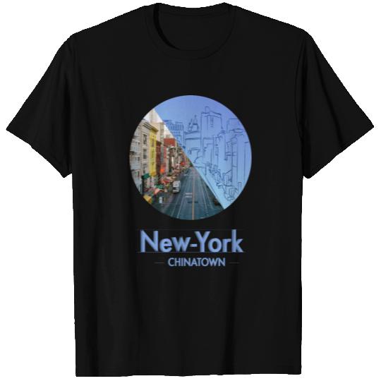 New-York Chinatown Blue T Shirts