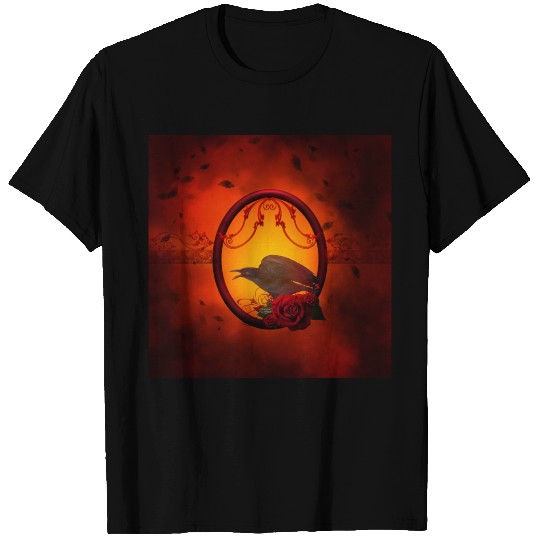Awesome crow with roses T Shirts